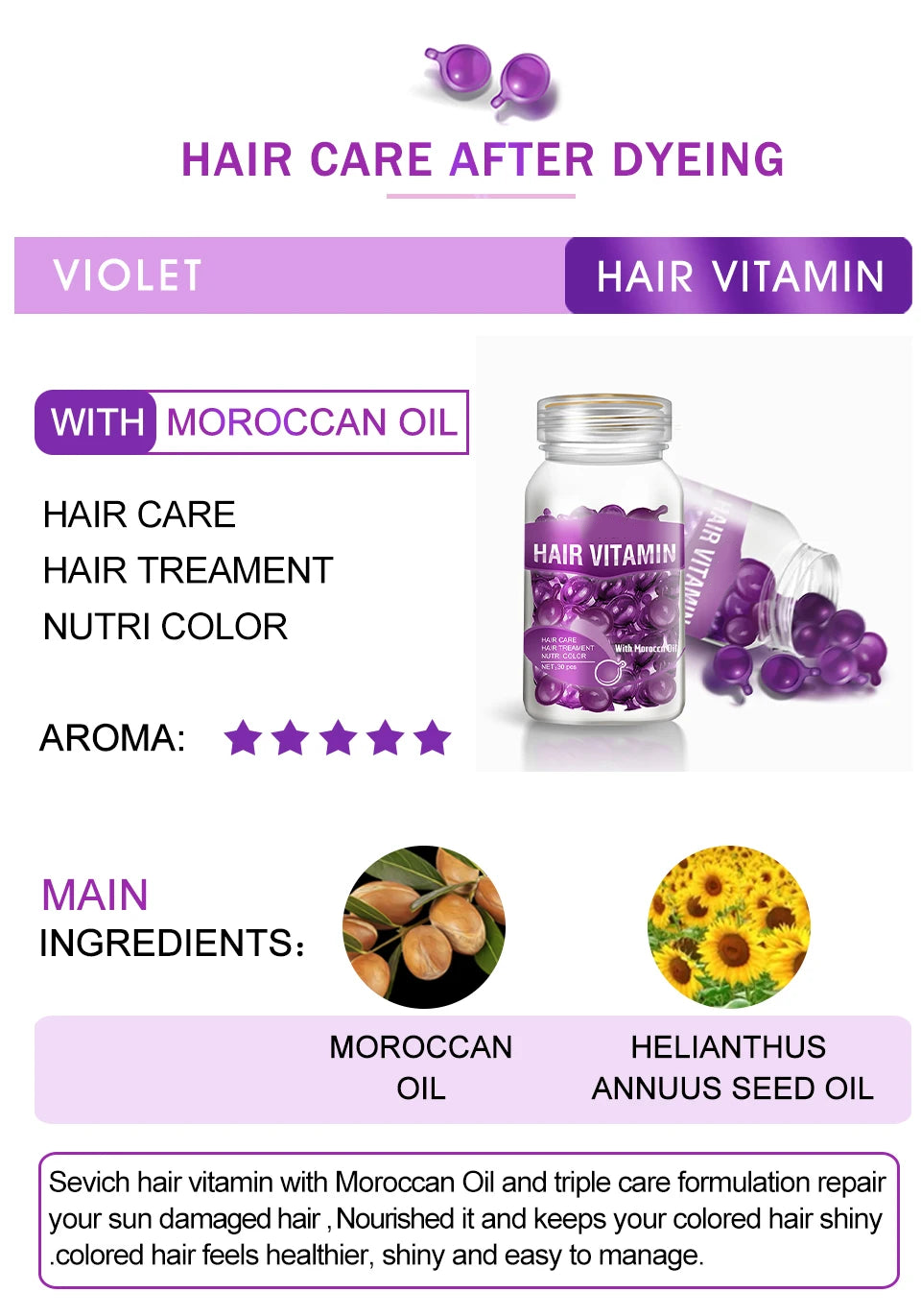 Hair Purple Vitamin Capsule