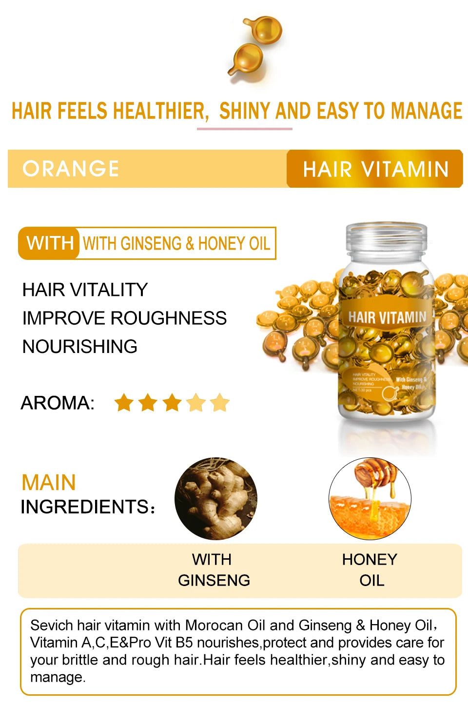 Hair Orange Vitamin Capsule