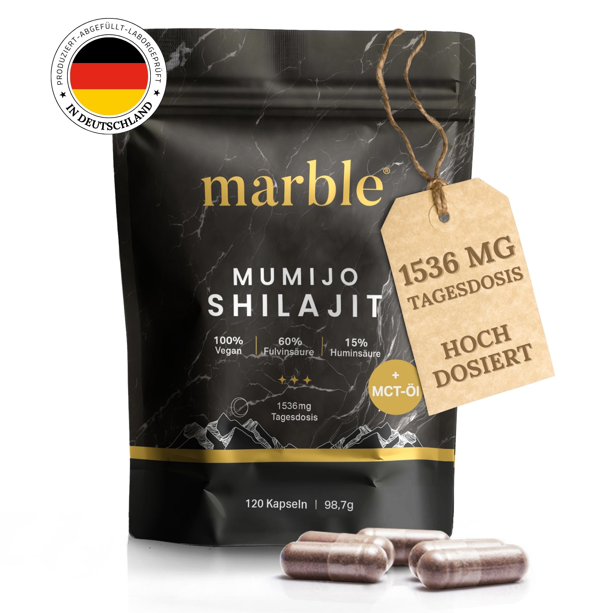Shilajit Capsules 98G Original with MCT Oil